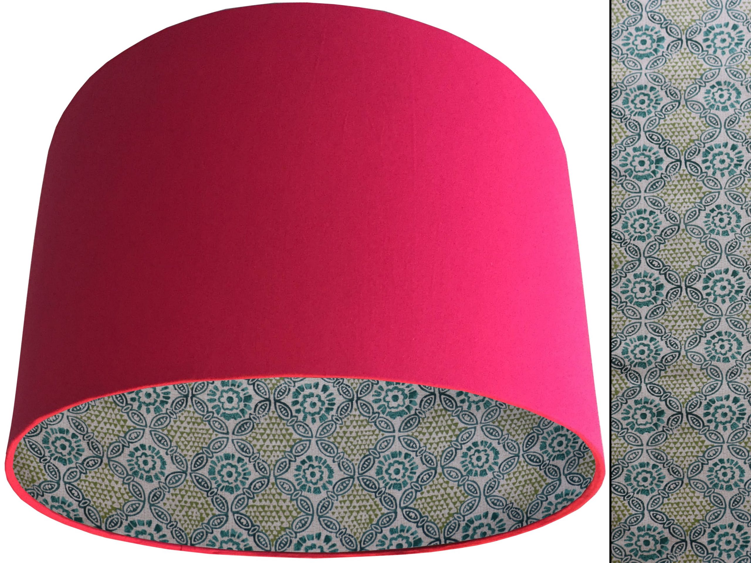 Green Bohemian Lampshade Pink, Modern Geometric Décor