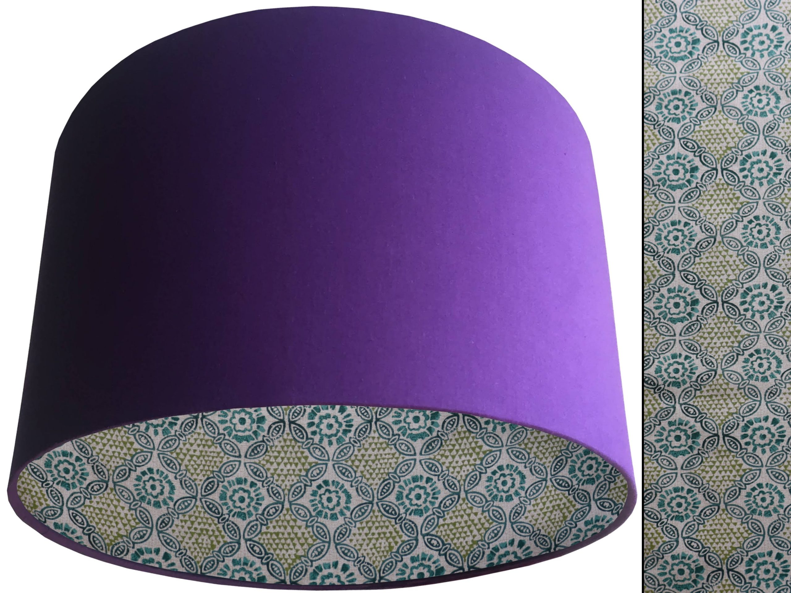 Green Bohemian Lampshade Purple, Modern Geometric Décor