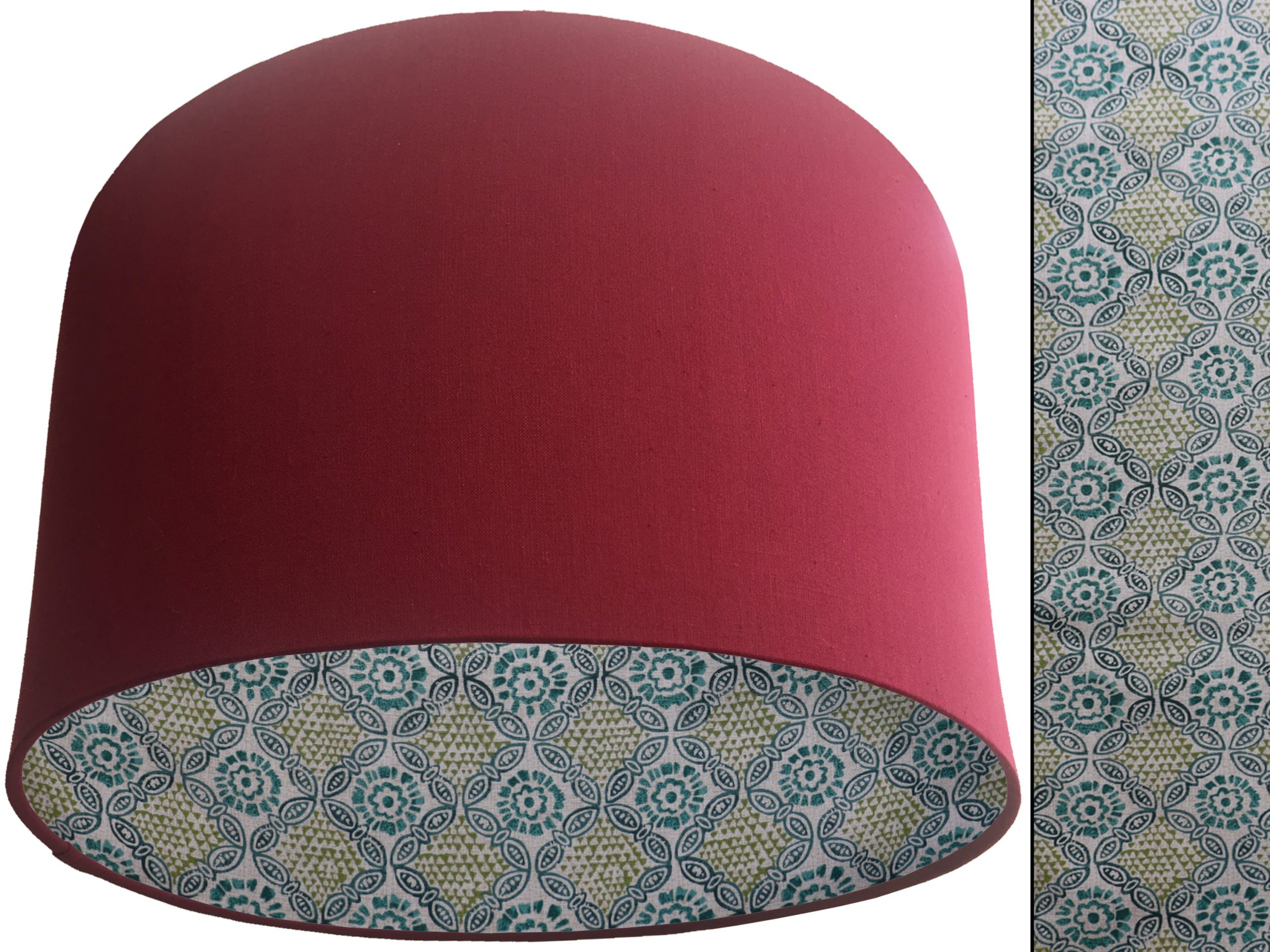 Green Bohemian Lampshade Red, Modern Geometric Décor