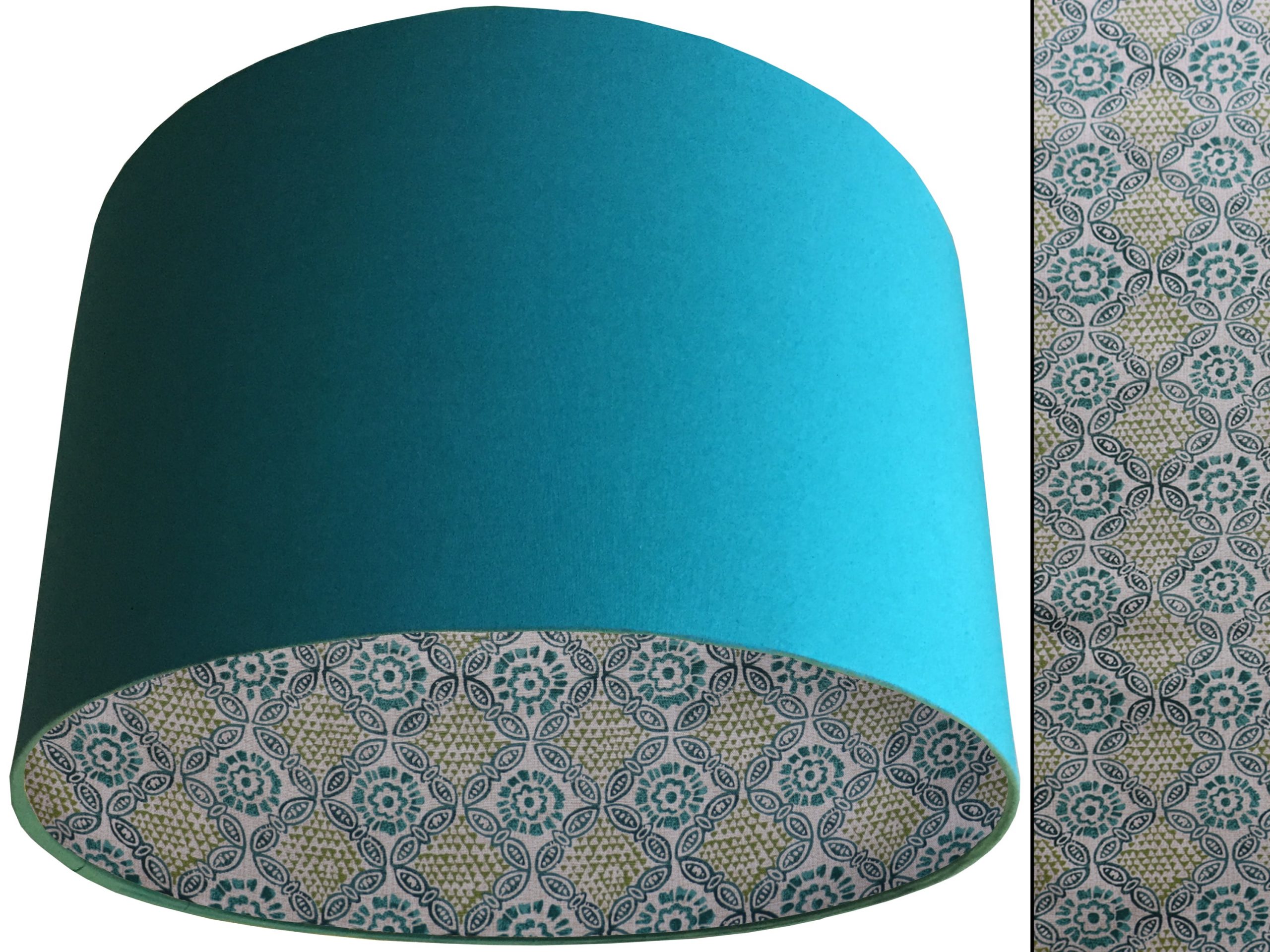 Green Bohemian Lampshade Teal, Modern Geometric Décor