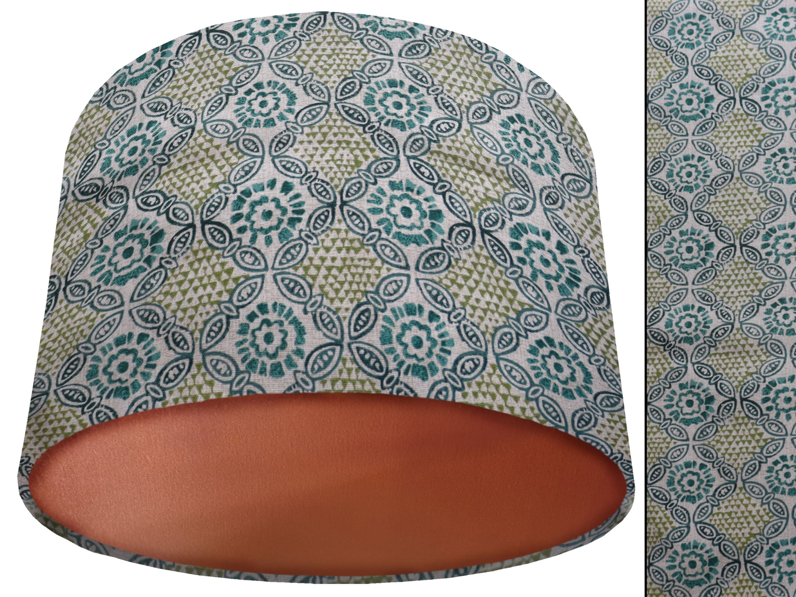 Green Bohemian Lamp Shade Copper, Modern Boho Interior