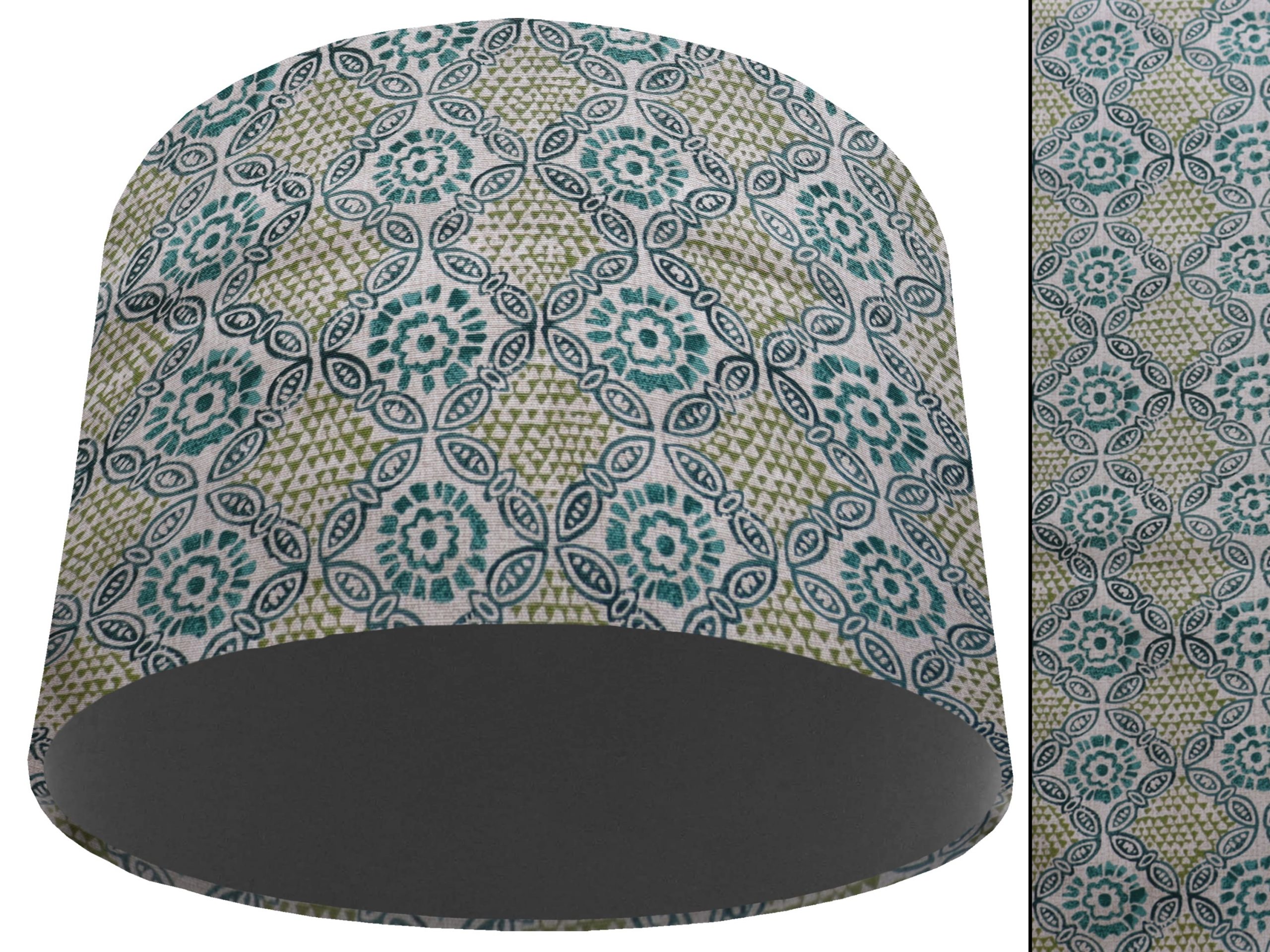 Green Bohemian Light Shade Dark Grey, Geometric Home Interior