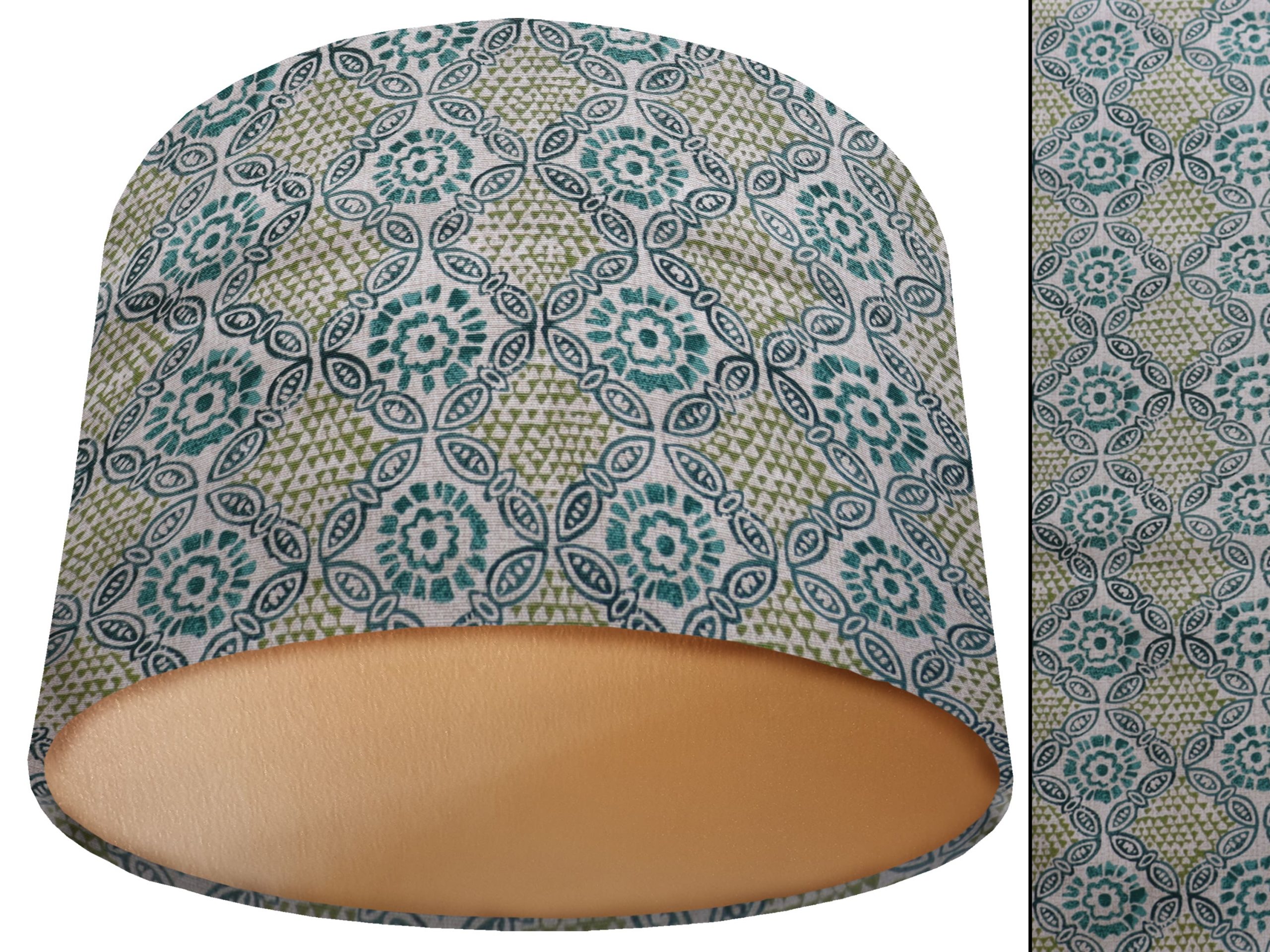 Green Bohemian Lamp Shade Gold, Modern Boho Interior
