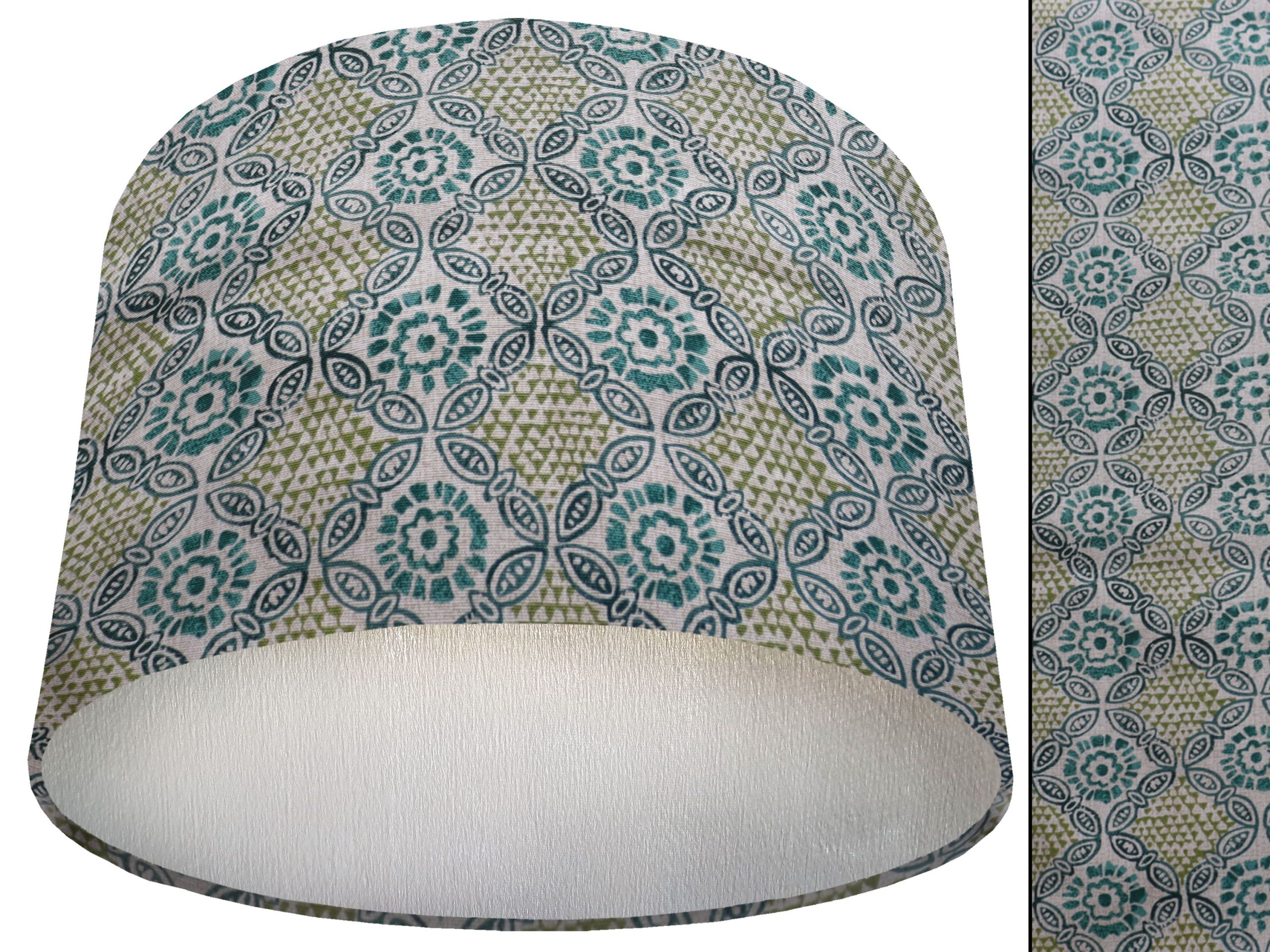 Green Bohemian Lamp Shade Silver, Modern Boho Interior