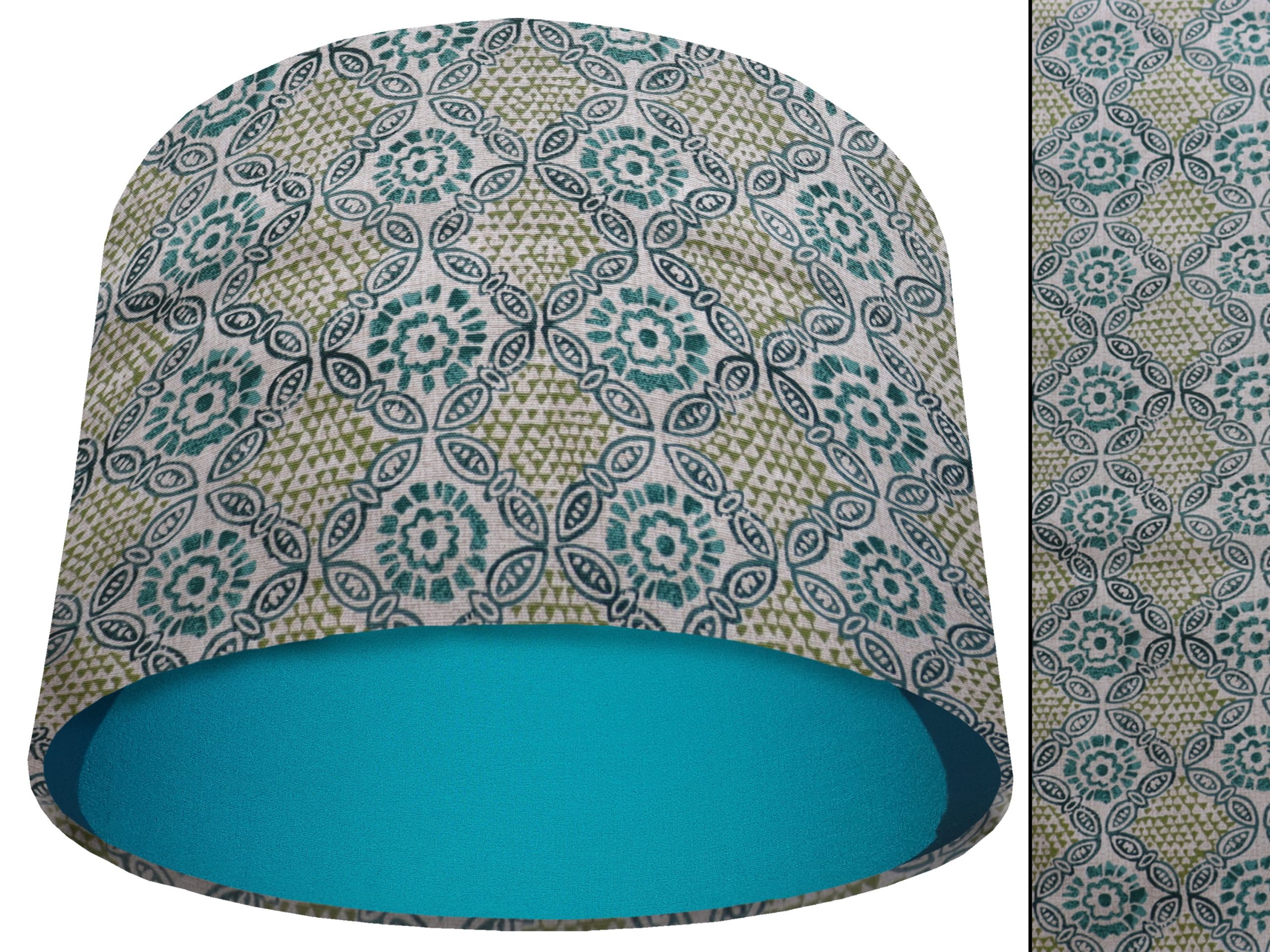 Green Bohemian Light Shade Teal, Geometric Home Interior