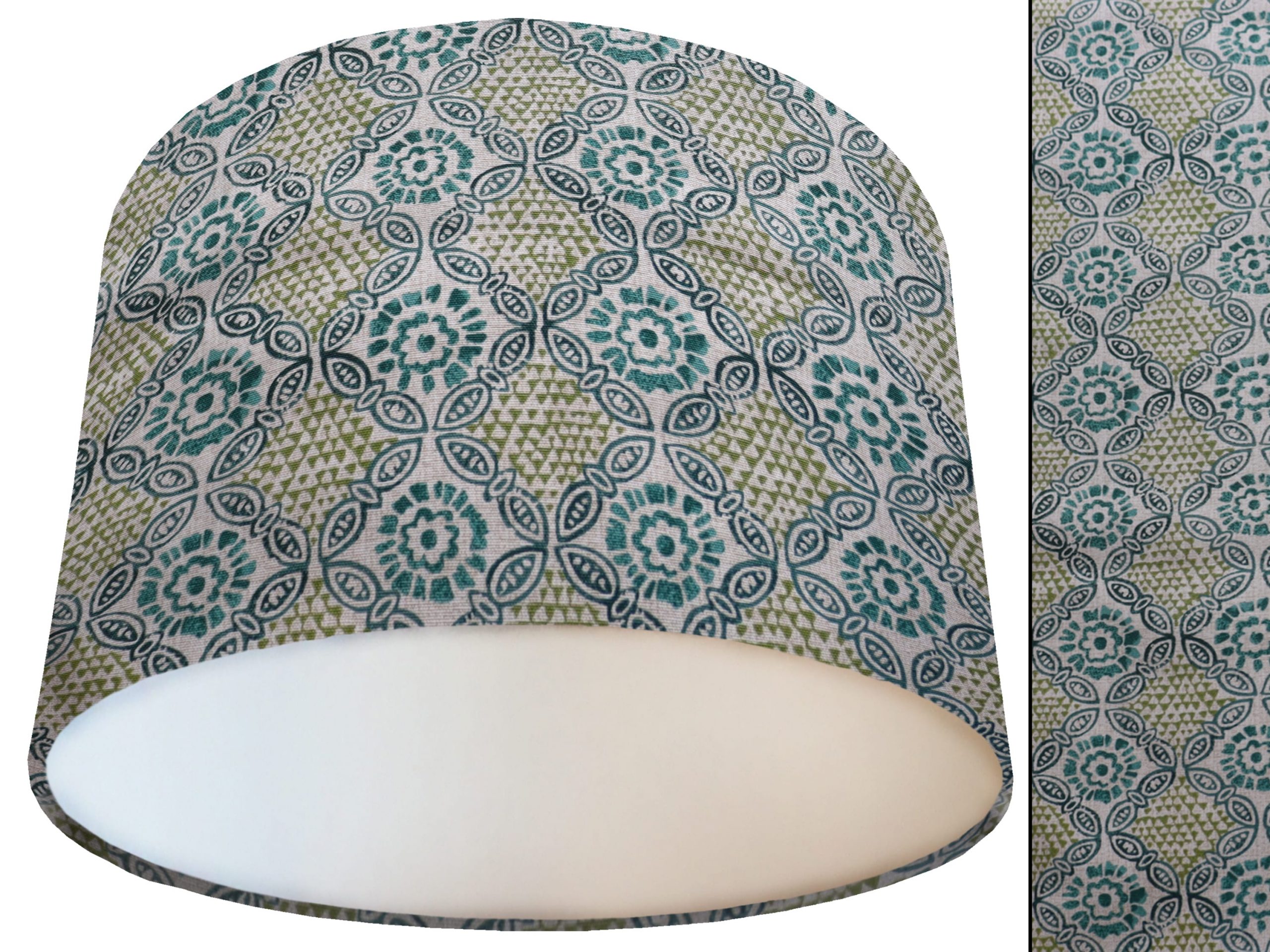 Green Bohemian Lamp Shade White, Modern Boho Interior