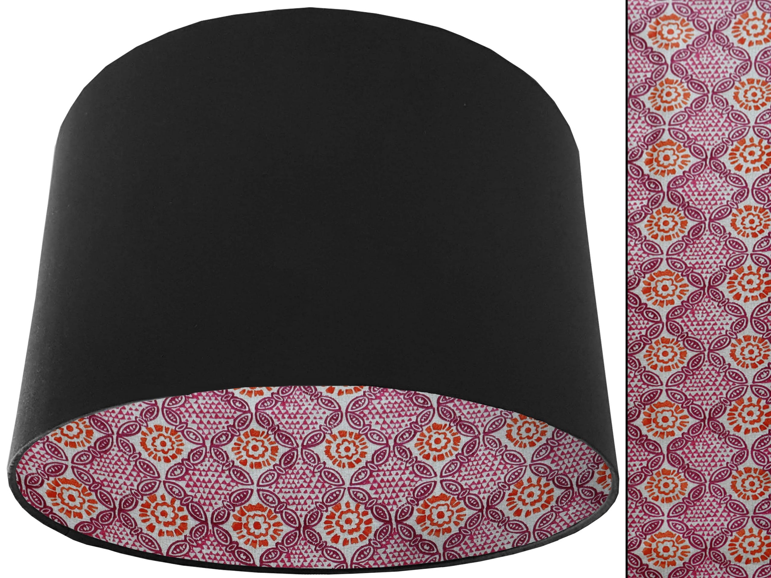 Geometric Pink Lampshade Black, Modern Bohemian Home