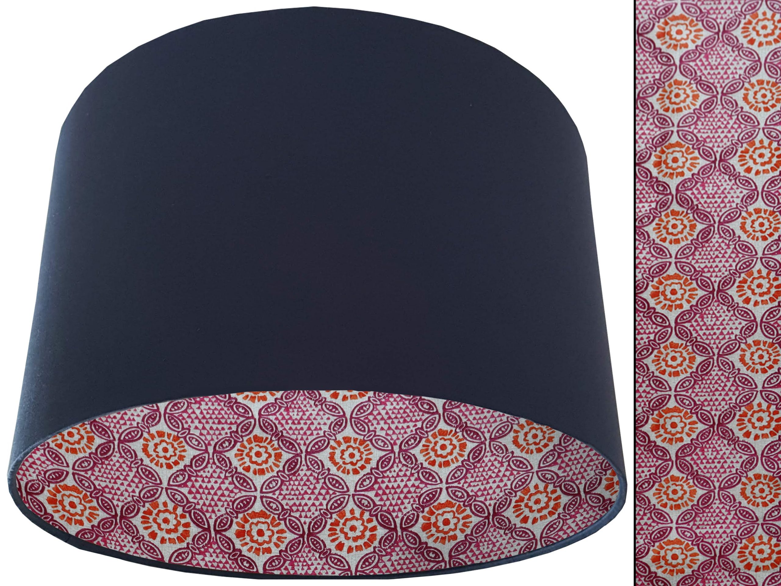Geometric Pink Lampshade Blue, Modern Bohemian Home