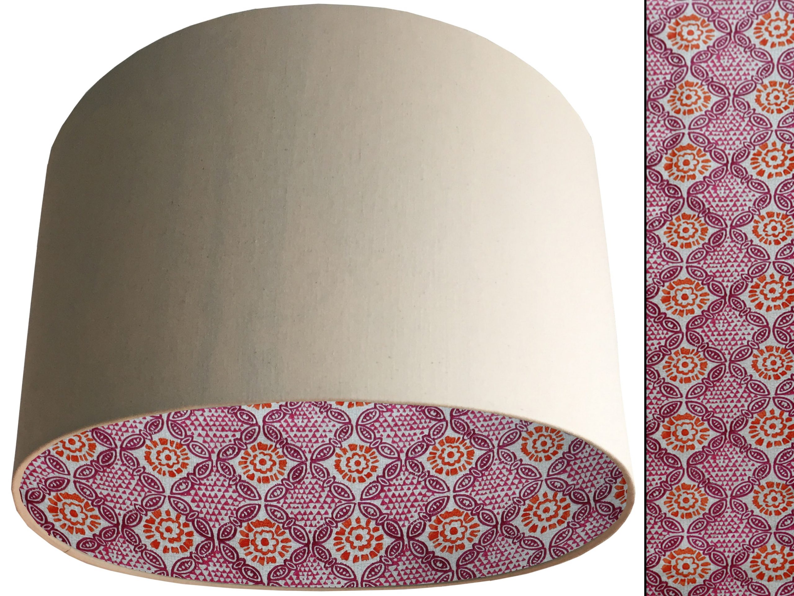 Geometric Pink Lampshade Cream, Modern Bohemian Home