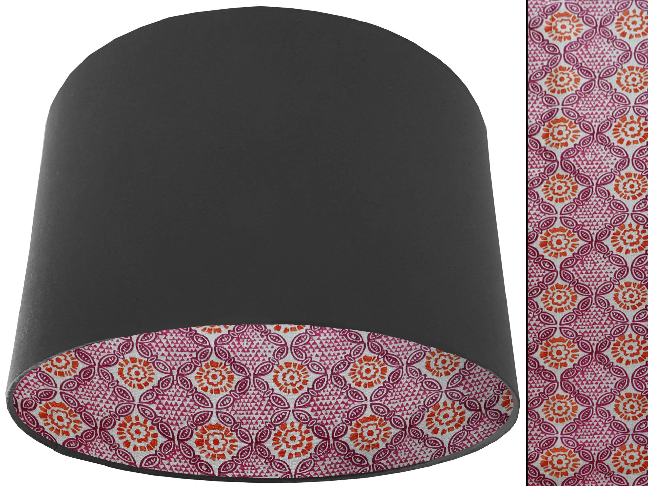 Geometric Pink Lampshade Dark Grey, Modern Bohemian Home