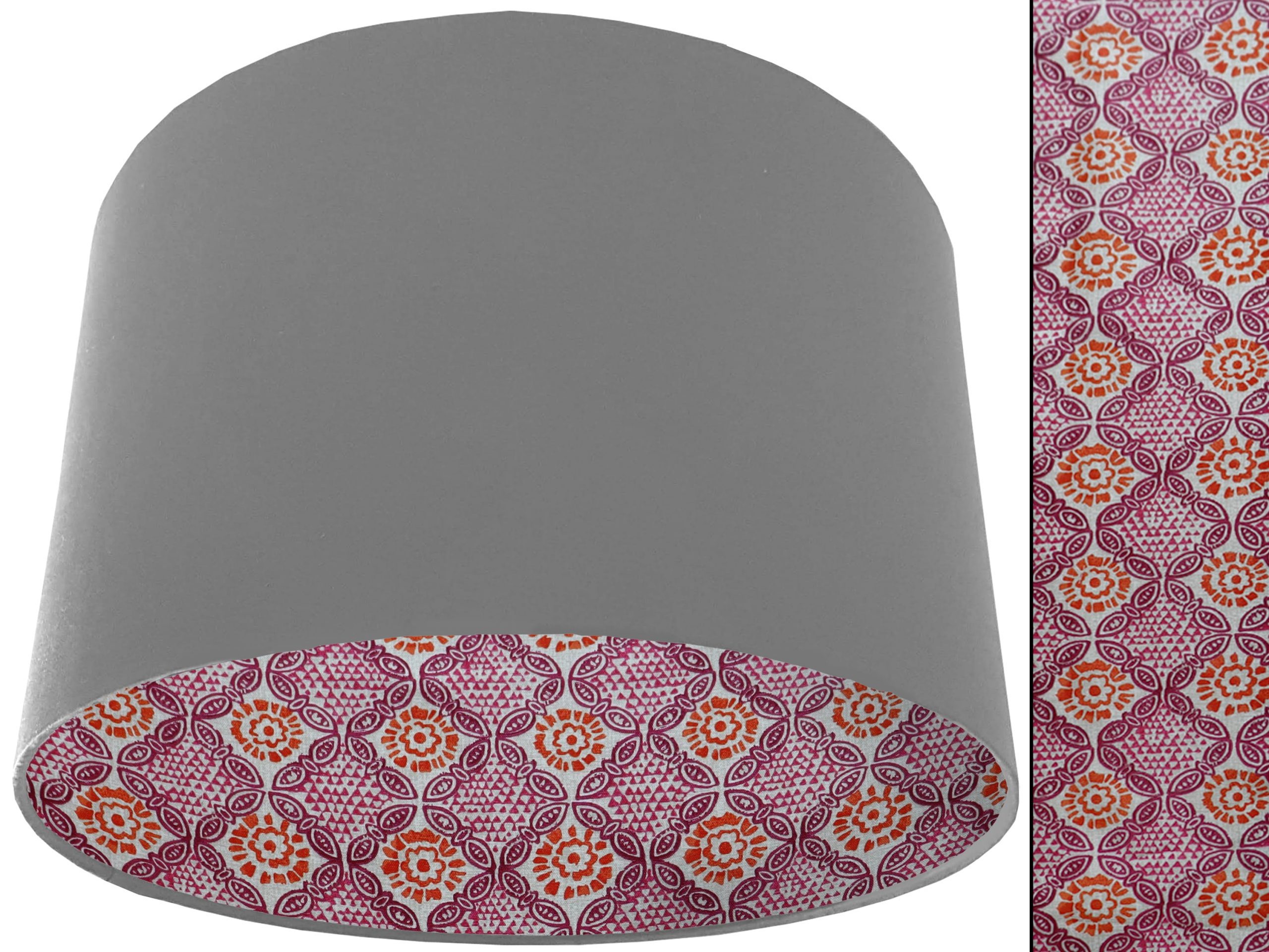 Geometric Pink Lampshade Light Grey, Modern Bohemian Home