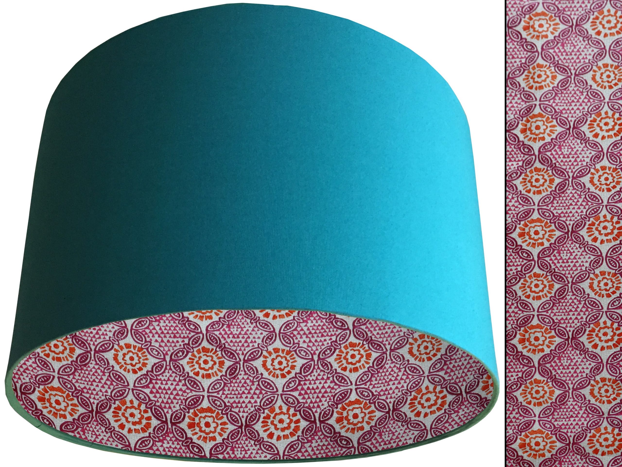Geometric Pink Lampshade Teal, Modern Bohemian Home