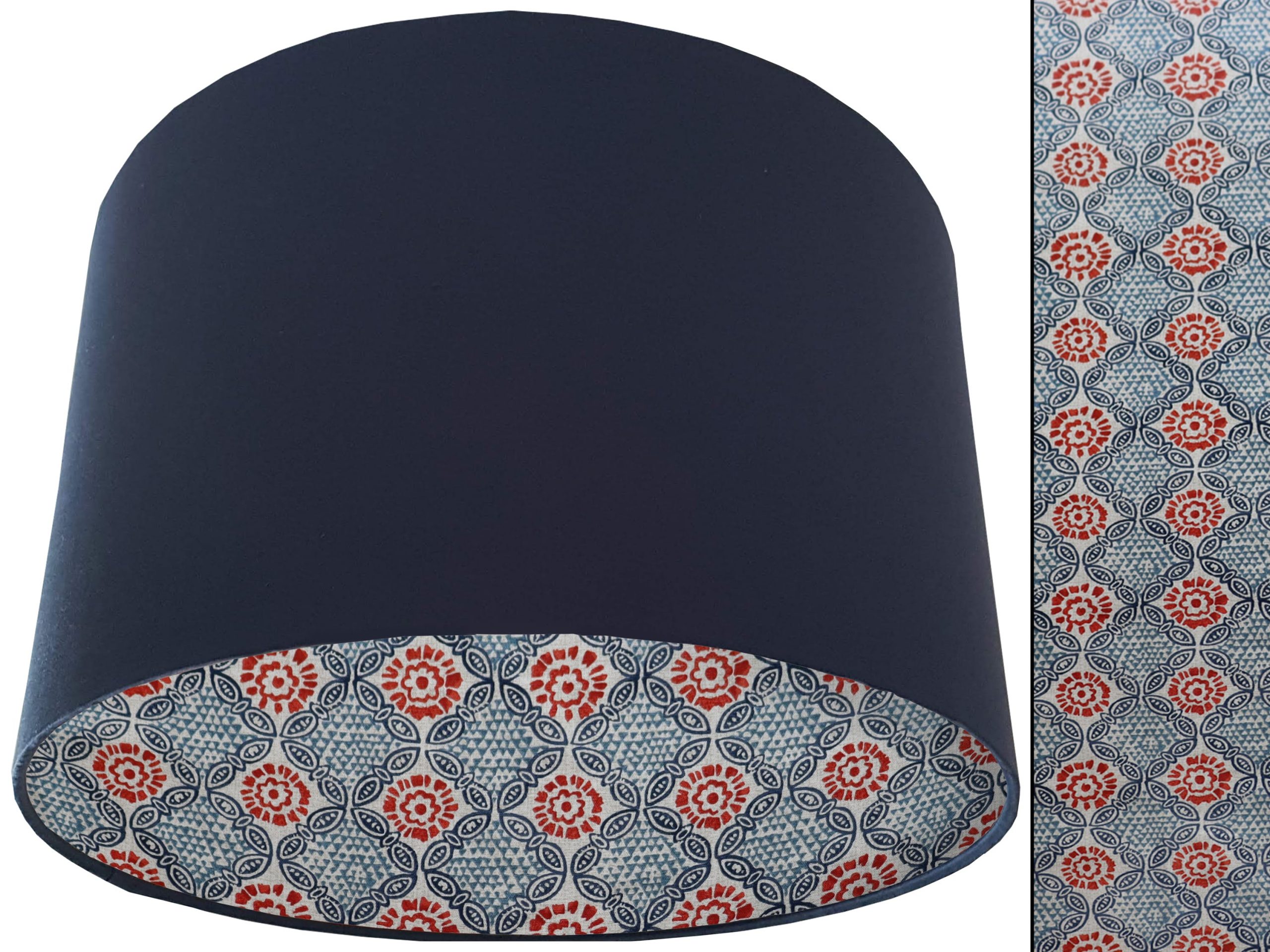 Bohemian Teal Lampshade Blue, Modern Geometric Design