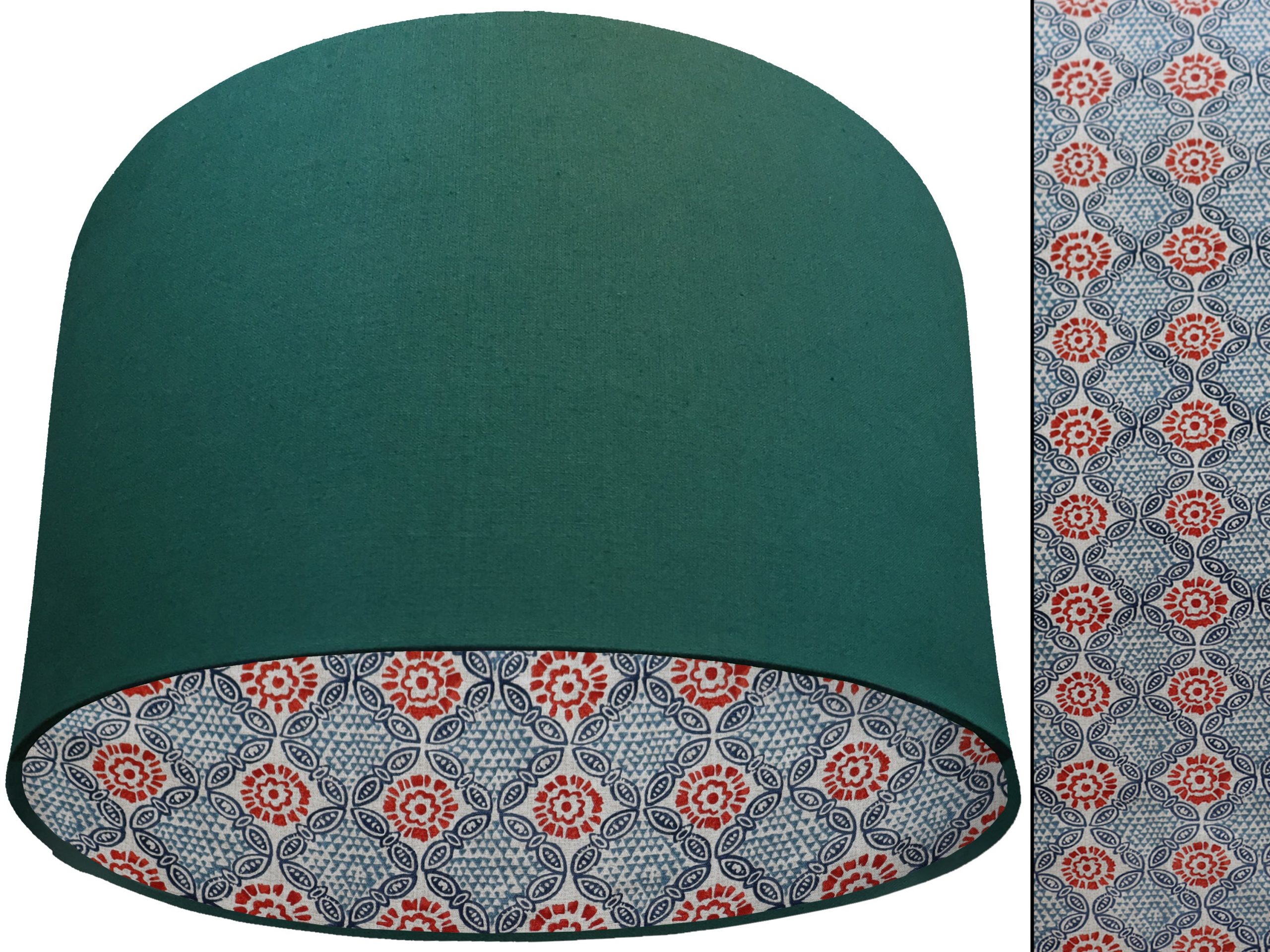 Bohemian Teal Lampshade Green, Modern Geometric Design