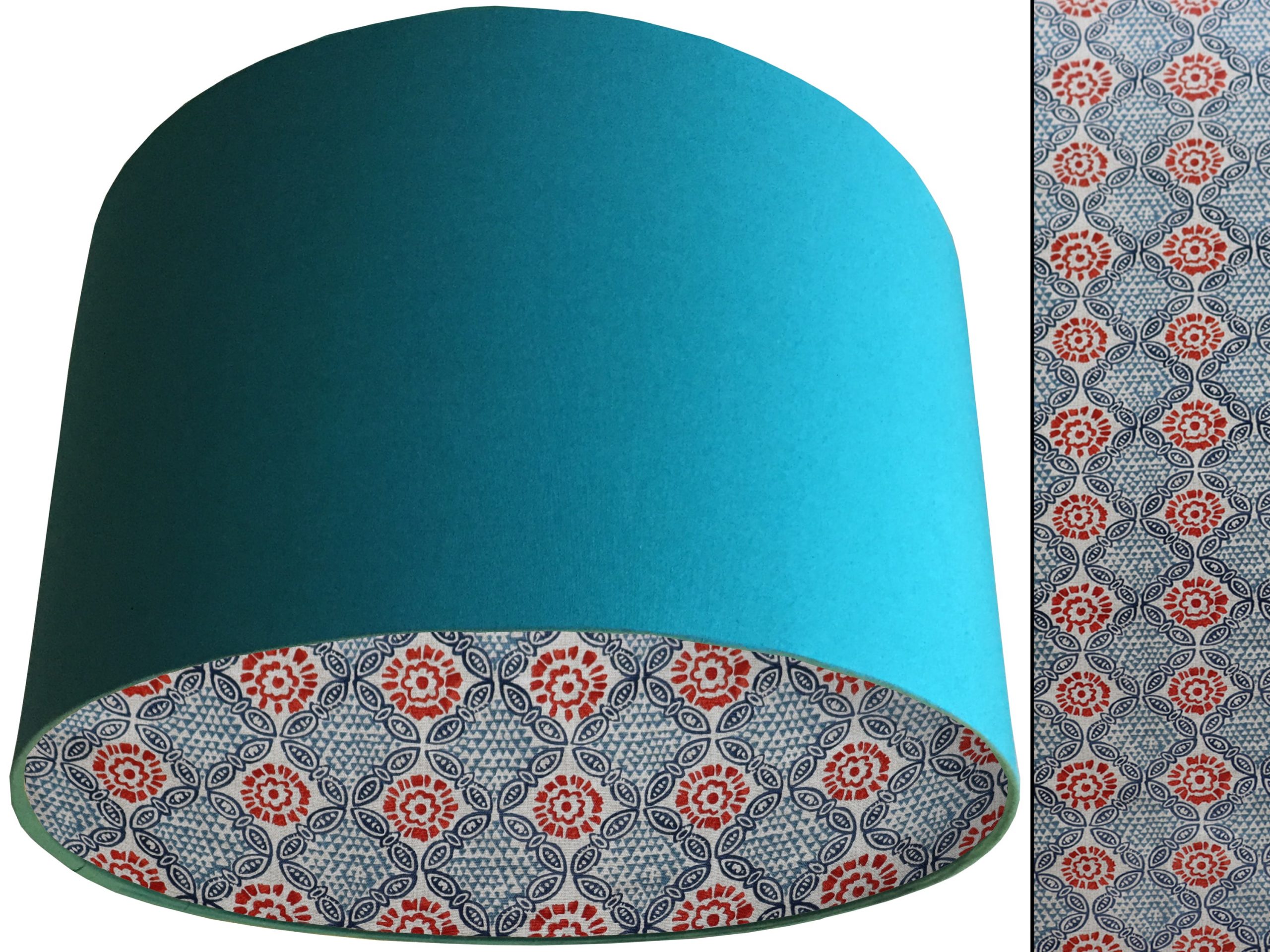 Bohemian Teal Lampshade Teal, Modern Geometric Design