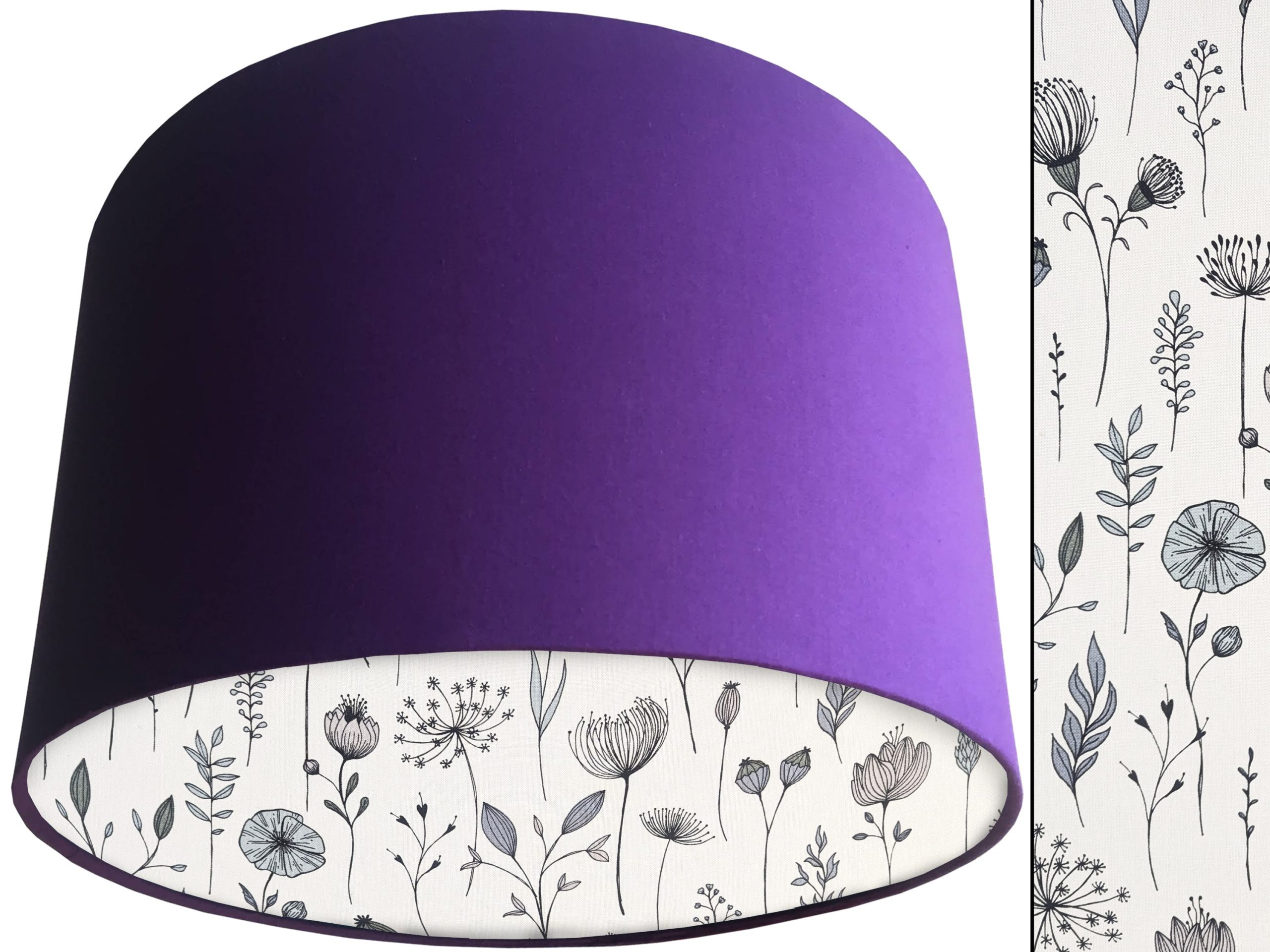 Wildflower Scandi Lampshade, Scandinavian Home Interior