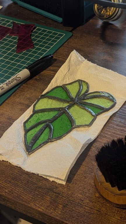 Stained Glass Tropical Leaf