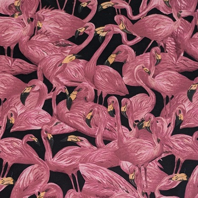 Black and Pink Flamingo Fabric Lampshade