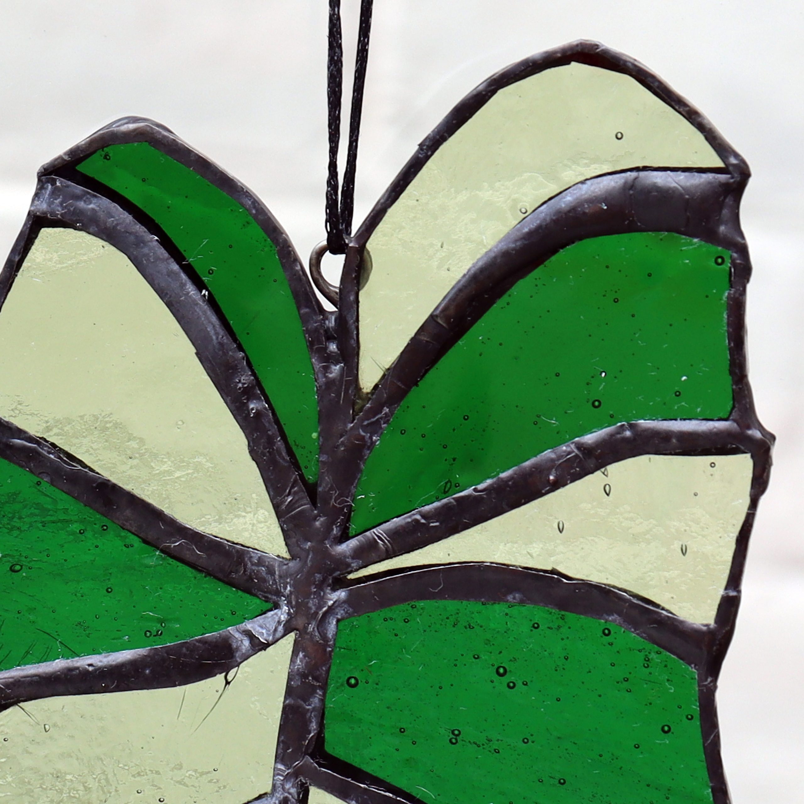 Alocasia Leaf Stained Glass Suncatcher