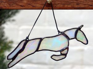 White Horse Stained Glass Suncatcher