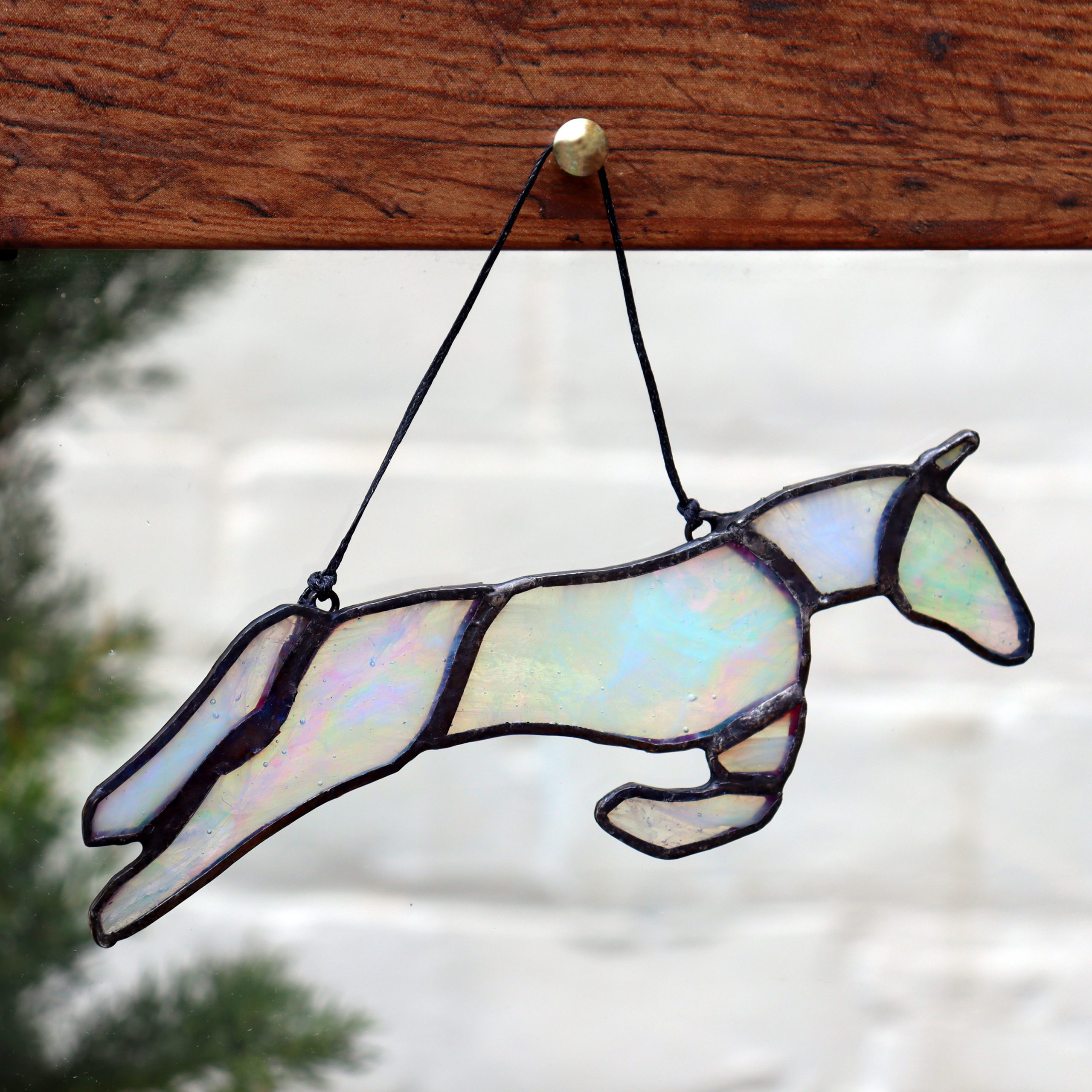 White Horse Stained Glass Suncatcher