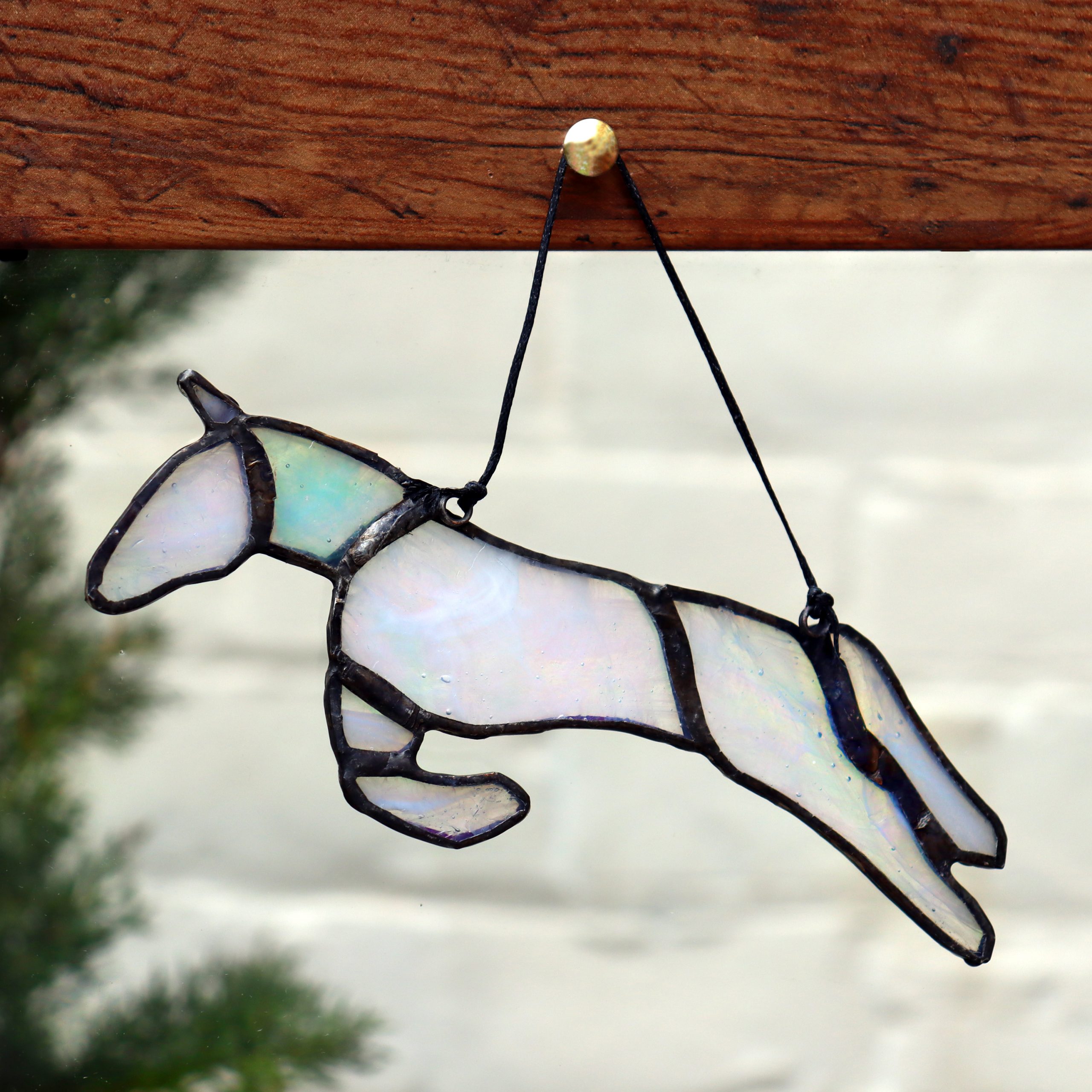 White Horse Stained Glass Suncatcher