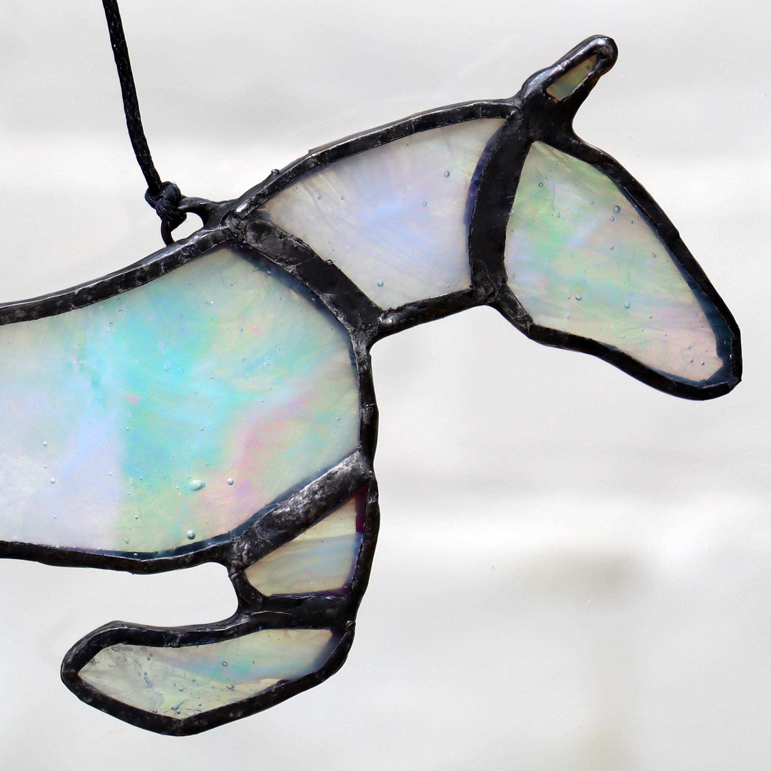 White Horse Stained Glass Suncatcher