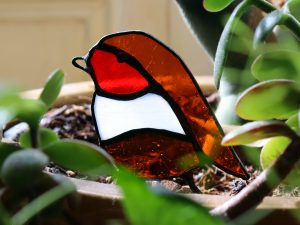 Stained Glass Robin Plant Pal