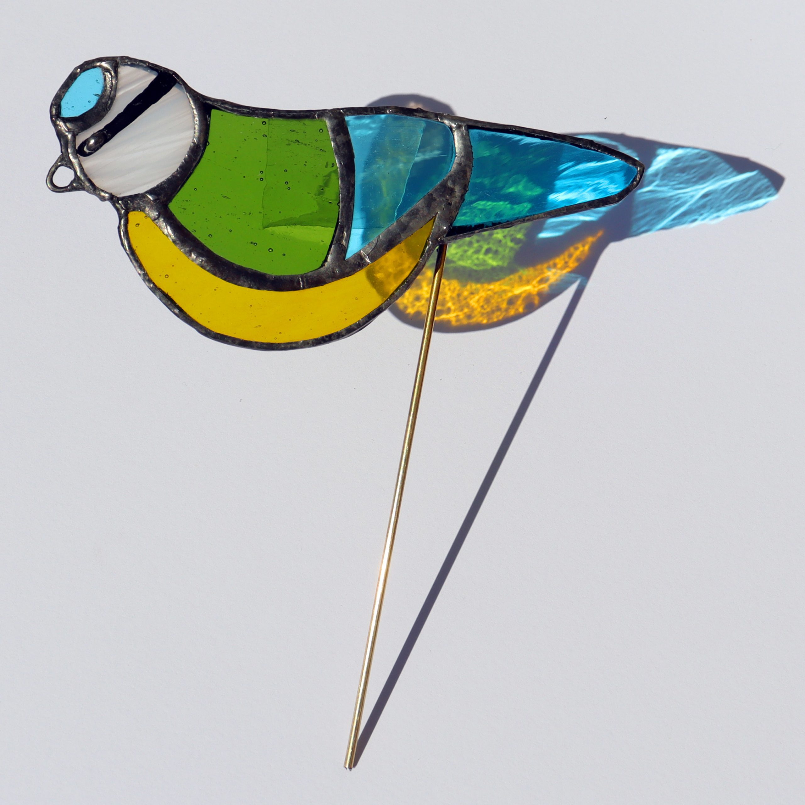 Stained Glass Blue Tit Plant Pal