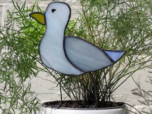 Stained Glass Seagull Plant Pal