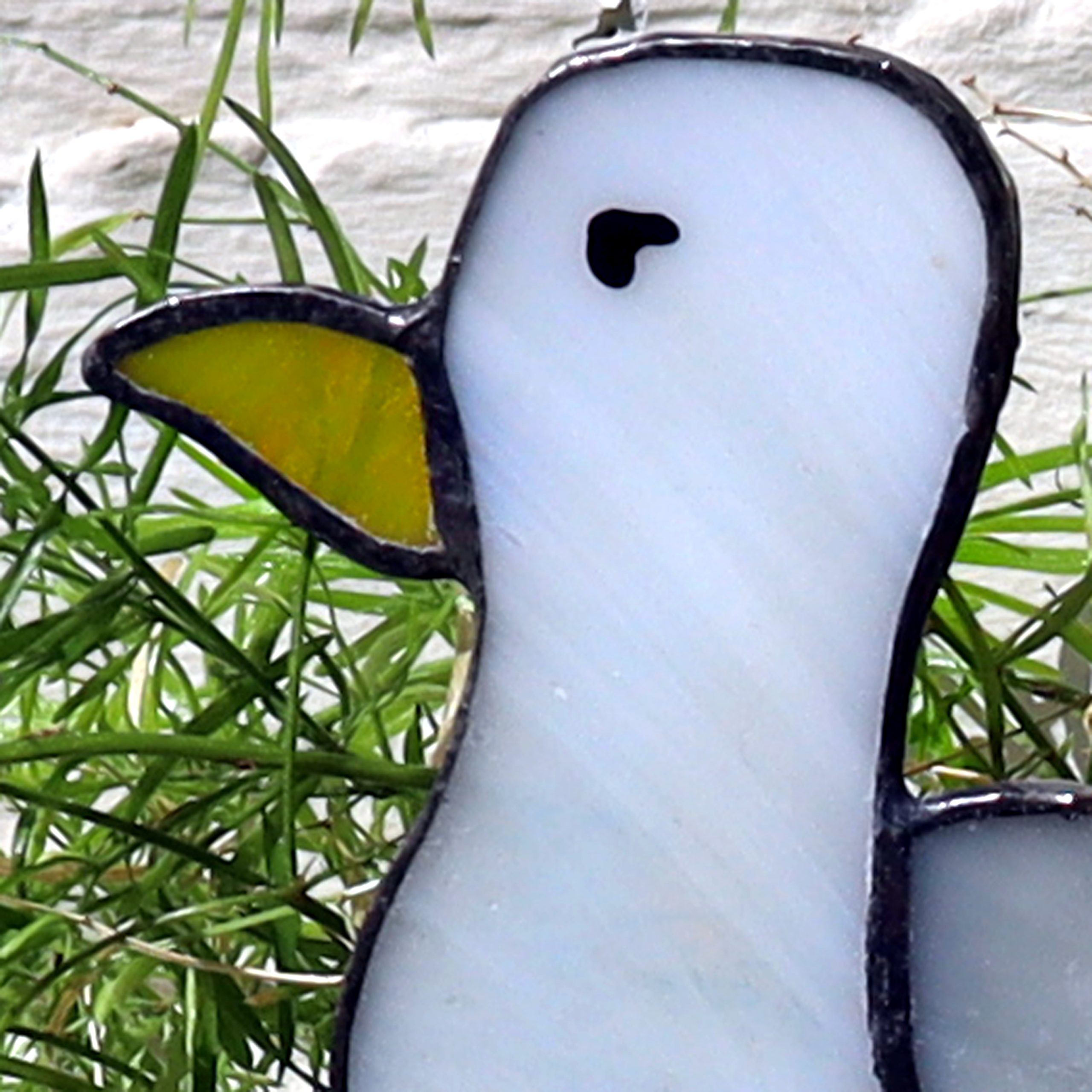 Stained Glass Seagull Plant Pal