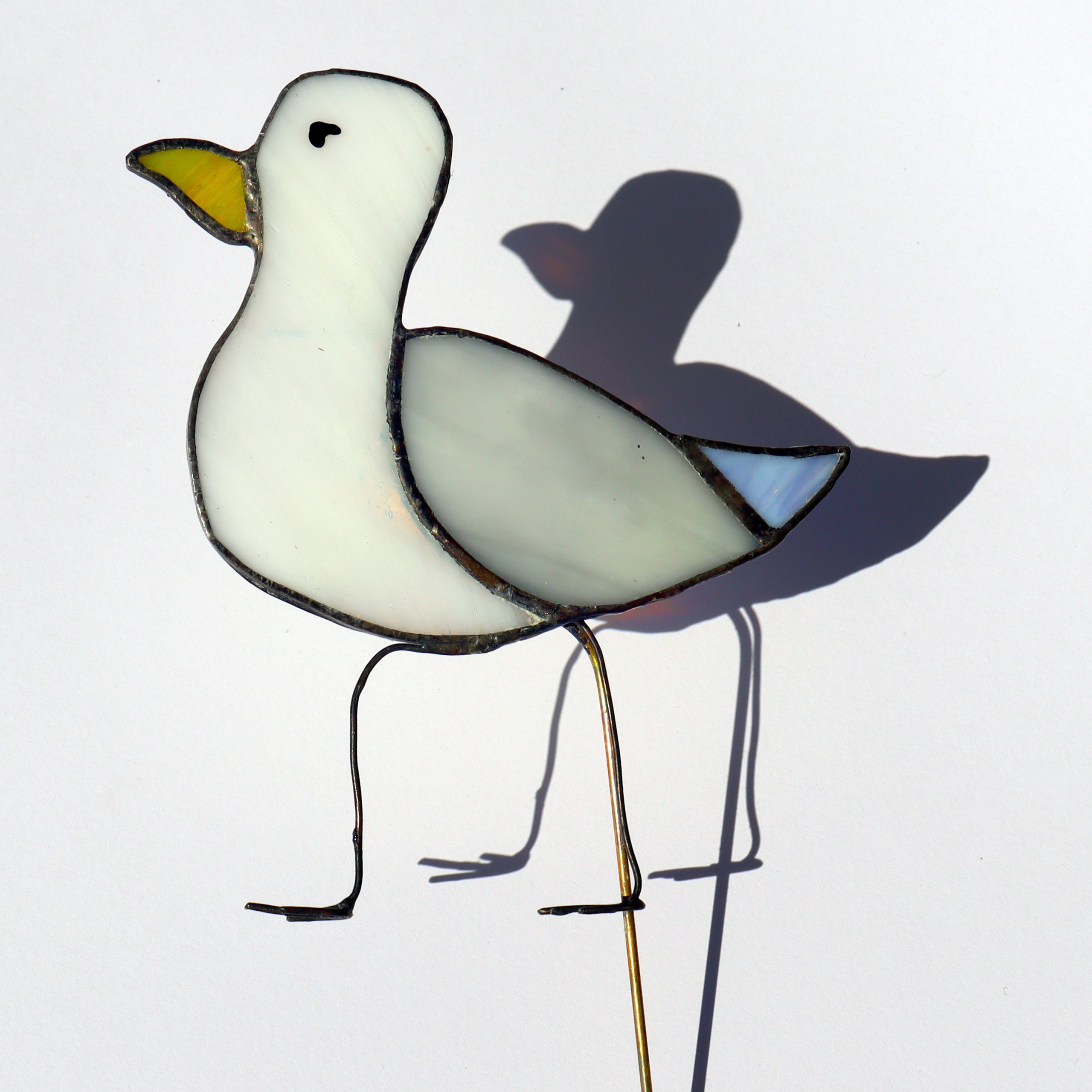Stained Glass Seagull Plant Pal